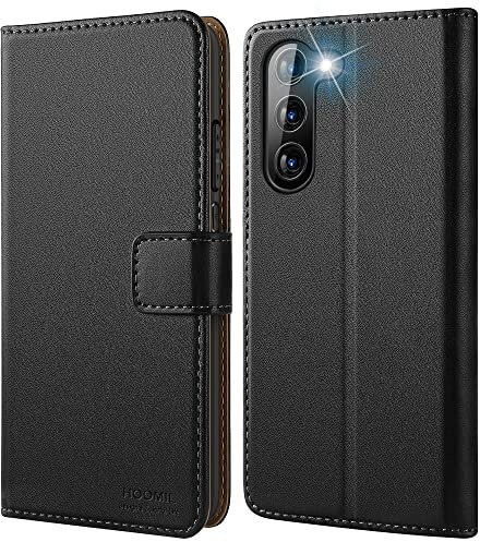 HOOMIL MagFlip Handyhülle für Samsung Galaxy S23+ Plus 5G Hülle, [Erstklassige Handwerk] Premium Leder Tasche Klappbar Case Schutzhülle - Schwarz