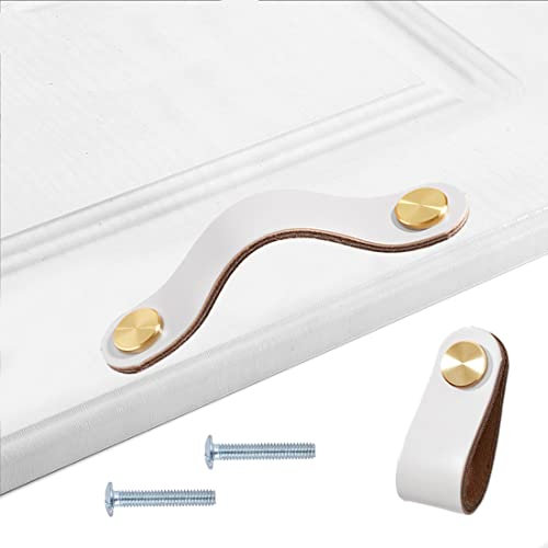 Poignées cuir de Placard, 2 Poignée Poignées de meubles vintage,Boutons en cuir pour armoires de cuisine