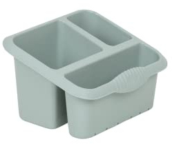 TENLITE Amazing 3 Compartments Plastic Sink Tidy Kitchen Sink Organizer, Sponge Holder Brush Dish Clothes Holder for Kitchen Bathroom Countertop (Silver Sage)