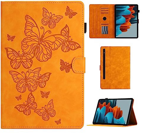 Custodia Cover per Samsung Galaxy Tab S8 2022/S7 2020 11 Pollici con S Pen Holder Copertura protettiva Cover per Samsung Galaxy Tab S8 11'' 2022 SM-X700/X706 / Tab S7 11'' 2020 SM-T870/T875, Arancia