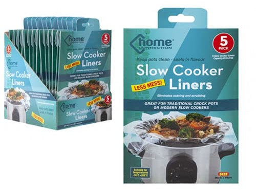 Slow Cooker Liners - 5 Pack No Mess Easy Clean Disposable Seals in Flavour Crock