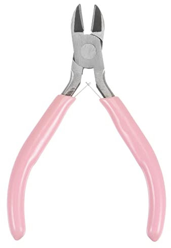sourcing map Fil Cutters 4.5 Pouce Diagonale Coupe Latéral Précision Pince avec Rose Plastique Poignée pour Bricolage Artisanat Bijoux Fabrication