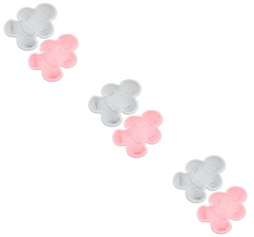 COHEALI 6pcs Silicone Cartoon Shaped Molds Flexible Baking Molds for Gingerbread Man Cakes Easy Release Clean Suitable for Oven Dishwasher and Refrigerator Use