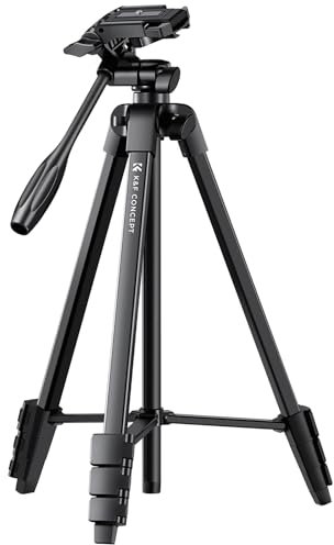 K&F Concept Trípode para Móvil Trípode Ligero 152cm para DSLR Canon Nikon Sony, Smartphone con Soporte para Móvil, Trípode de Viaje de Aluminio con Mando a Distancia Bluetooth