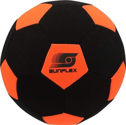 Sunflex® Neopren Fußball Gr. 3 Orange | Beach-Fußball zum Barfuß Spielen | Beachsoccerball | weich & robust für Strand, Wiese & Wasser | Dribbeln & Rollen & Schießen | für Jede Altersgruppe