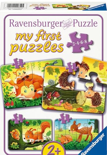 Ravensburger Kinderpuzzle - 12000854 Kleine Tierfamilien - 2,4,6,8 Teile Puzzle für Kinder ab 2 Jahren