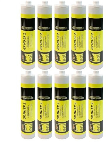10 x Agip GR MU EP2 Langzeitfett - Fettkartusche 500gr. mit Schraubgewinde für Fettpressen System Reiner