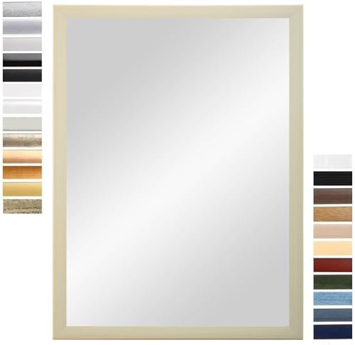 PrimeLuxe Specchio da parete 50 x 150 cm (dimensioni esterne), in acero naturale, colore e dimensioni a scelta, specchio per il bagno e il corridoio, con cornice in legno, prodotto in Germania