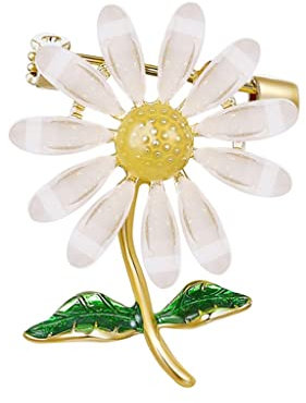 Petite broche en forme de marguerite, jolie broche japonaise, accessoires for femmes, épingle à pull, bijoux d'automne/hiver (couleur : A, taille) (couleur : doré, taille