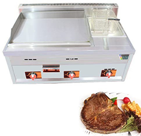 sjdoPulse Commercial Gas Griddle, Heavy Duty Propane Gas Griddle, Countertop Gas Commercial Griddle With Manual Control Burners, Stainless Steel Portable Grill, Restaurant Kitchen Camping Bbq