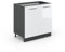 Vicco Spülenunterschrank Fame-Line, Weiß Hochglanz/Anthrazit, 80 cm, AP Anthrazit
