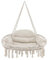 RELAX4LIFE 2-Seater Hanging Hammock Chair, Hand-Woven Cotton-Polyester Blend Macrame Rope Chair with Cushion, Indoor Outdoor Boho Tassels Swing Chair for Porch Balcony Backyard (without Stand)