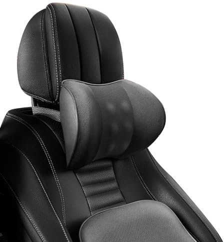 duoyif Auto Nackenkissen, Großes Auto Kopfstütze Aus Memory-Schaum Und Atmungsaktives 3D-Gewebe, Nackenstütze Auto Kopfstütze Für Autositze Bürositze Sportsitze Spielsitze (schwarz)