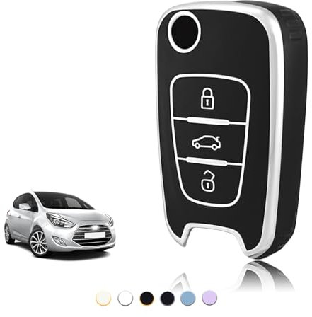 TOOMUME Schlüsselhülle TPU, Autoschlüssel Hülle Passt für Hyundai i10 i20 i30 i40 ix20 ix30 ix35 Elantra Avante Kia Sportage Rio Ceed Picanto, Schlüsselcover Schutz Schlüsselgehäuse - Flip Key