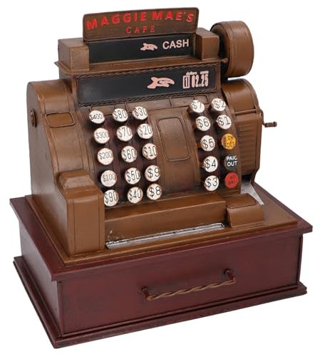 Vintage-Registrierkasse, Eisen-Kunst-Requisiten, Dekorative Verzierung, Stressabbauendes Vintage-Registrierkassenmodell, Sparschwein, Spardose, Aufbewahrungsbox, Schmuckschatulle