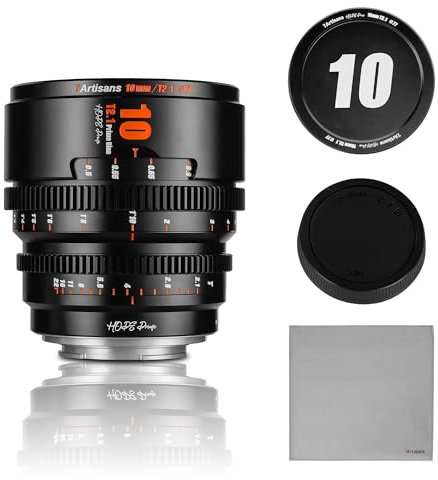 7artisans 10mm T2.1 Cine-Objektiv S35 Rahmen kompatibel für Makro 4/3-Mount, für LUMIX GH5LL/LUMIX GH5S/Z CAM/LUMIX GH6/BMPCC4K/DC-BGH1(Schwarz)