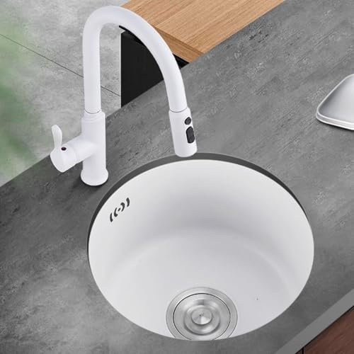 Fregadero redondo de acero inoxidable 304 (C, 41 x 41 x 18 cm)