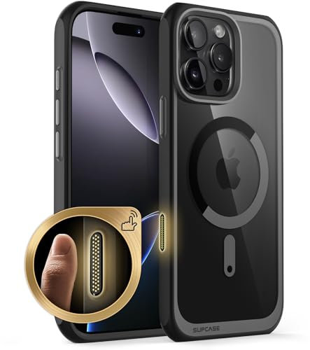 SUPCASE für iPhone 16 Pro Max Hülle 6.9'' Kompatibel mit MagSafe Slim Handyhülle Dünn Case Durchsichtig Schutzhülle Backcover [Unicorn Beetle Mag] Handy Hülle für iPhone 16 Pro Max 2024 (Schwarz)