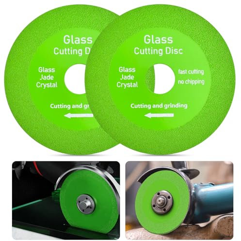 NAROSEBE 2 Stück Diamanttrennscheiben Fliesen Glas Schneiden Trennscheibe 125mm Glasschneider Diamant Glastrennscheibe Glass Cutting Disc Flexscheiben für Glas Keramik Marmor(125x22.23mm)