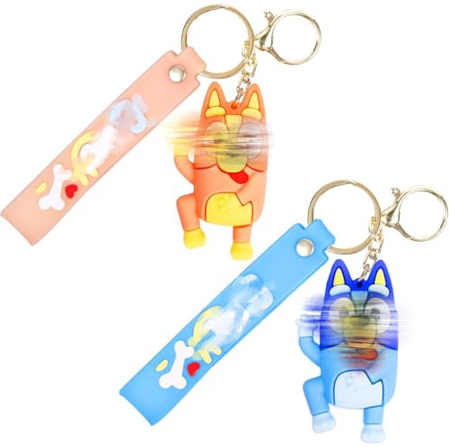 Heartsking Schlüsselanhänger, 2 Stück Dog Schlüsselanhänger für Kinder mit Funny Pendant Tasche Anhänger Geschenke für Junge, Mädchen