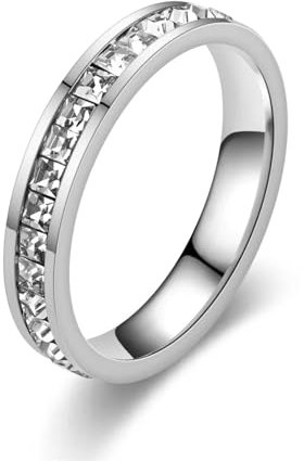 Ring Ringe Damen Bijouterie Herren Hip Hop Iced Out Kristall Bling Damenringe Moderinge Für Männer Und Frauen Hochzeit Verlobungsschmuck 10 4Mm-Silberfarbe