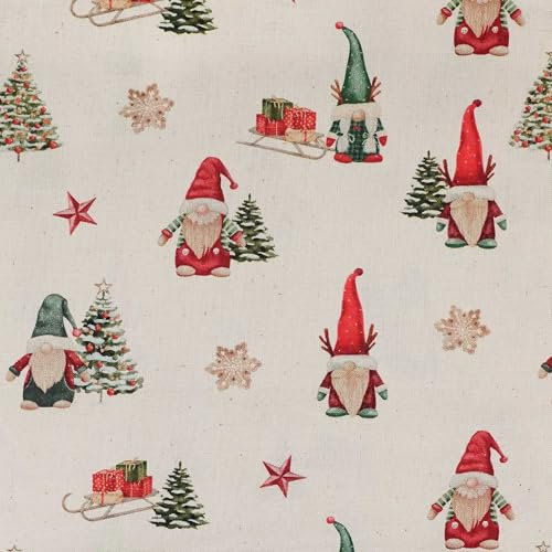Popeline Dekostoff Baumwollstoff Weihnachten Christmas X-Mas Fahnentuch Meterware Motivwahl, Motiv:Weihnachtswichtel