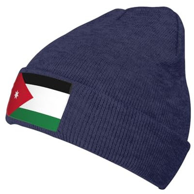 Strickmützen mit jordanischer Flagge, Unisex, Vintage-Mütze, für Herren und Damen, Mütze, Zubehör, Beanies für Erwachsene, Marineblau, Einheitsgr��e