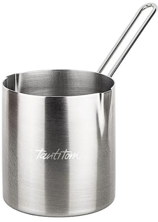 Jatisse 26.03 fl.oz Silver Turkish Coffee Pot - Double Spout - Stainless Steel - No Lid - Includes Cezve