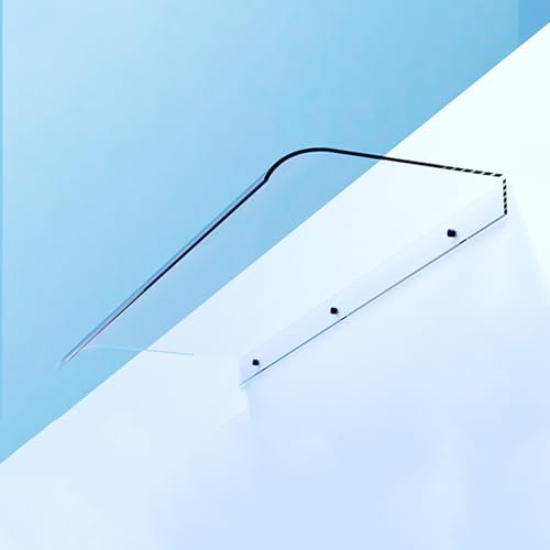 Rovss Vordach für Haustür 40-500cm Sonnenschutz Regenschutz Überdachung Haustür für Draußen Fenster Pavillion Eingangsbereich Pultbogenvordach aus Polycarbonat(40x420cm)
