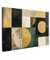 MuchoWow© Impression sur Toile Peinture 120x80 cm Tableau Mural Decoration Salon Reproductions de Tableaux Murale Moderne Abstrait - Or - Bronze - Formes - Géométrique