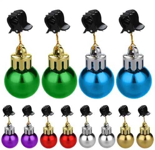 24 Stück Bart Weihnachtskugeln Bart Ornamente Glöckchen Dekorationen für Männer Bartaufsatz Bunte Weihnachten Bart Haar Kugeln Klangring Glocken Bart Festival