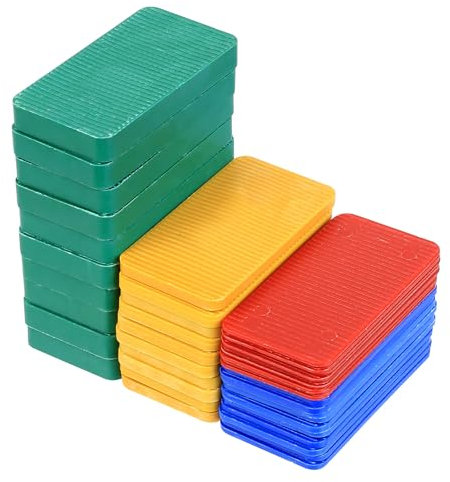 40 pezzi di plastica imballatori per finestre, imballatori piatti, assortiti distanziatori per allineare finestre in vetro, 40 x 75 mm, 1,5 mm, 3 mm, 5 mm, 10 mm