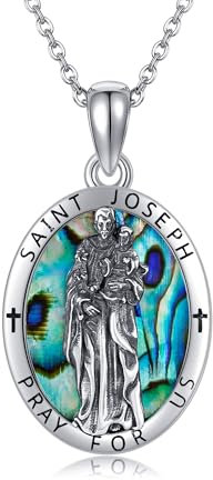 DAYLINLOVE Médaille Saint pour homme en argent sterling 925 - Médaillon de protection - Cadeau religieux pour hommes et femmes, taille unique, Argent sterling, Pas de gemme