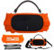 Silicone Case for JBL Charge 6 Portable Bluetooth Speaker, Protective Skin Carrying Case Holder with Shoulder Strap & Bicycle Strap for JBL Charge 6 Stereo Speaker Accessories (Orange)
