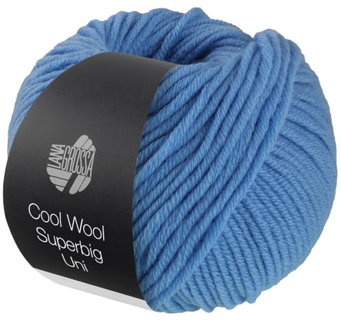 LANA GROSSA Meilenweit Superbig | Pure extrafeine Merinowolle, waschmaschinenfest und filzfrei | Handstrickgarn aus 100% Schurwolle (extrafine) | 50g Wolle zum Stricken% Häkeln | 80m Garn FB 20