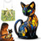 Katzen Lampe, Katzenlampe Mosaik, Leuchtende Katze, Solymall Katzenlampe, Solymall Leuchtende Katze, Nachttischlampe Mit Warmem Umgebungslicht, Vintage-Tier-Wohndekor (Cat-A)