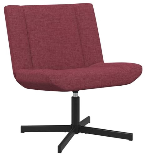 vidaXL Swivel Chair Wine Red 63 x 75 x 76 cm Fabric, Modern Living Room Chair, Swivel Seat, Durable Furniture Piece, Soft Touch Design, Interactive Indoor Relaxing Stool