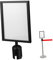 OSALADI Support de Panneau pour Poteau à Sangle Rétractable Cadre A4 Acier Inoxydable Installation Facile pour Signalisation d'Attente Utilisation Commerciale