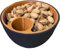 YIWOYI Bol à noix et graines imprimé 3D, bol double plat avec rangement en coquille, bols de service pour noix, organisateur de collations 2 en 1 pour graines de tournesol et bonbons (noir)