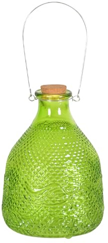 CKB LTD 1 x Waschfalle, extra großer Auffangbehälter, Glasflasche mit Metallaufhänger, traditionell, attraktiv, hängender Honigtopf-Design, Insektenfänger, Falle für drinnen und draußen, Garten