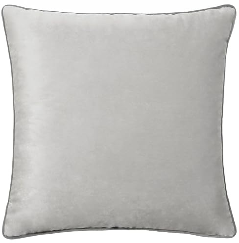 furn. Meridian Polyester Filled Cushion (Dove/Charcoal - 45 x 45cm) | Soft velvet cushion with contrast piping and polyester filling. 45 x 45cm. Ready to style.