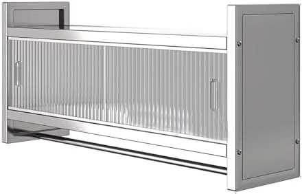 Armoire Cuisine Meuble Suspendu Salon en Acier Inoxydable avec Porte Coulissante Et Barre De Suspension for Bureau, Atelier, Garage Armoire Metallique Rangement(70 * 32 * 46cm)