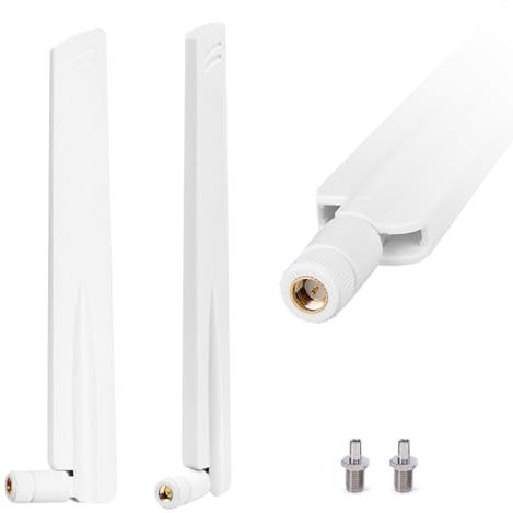 Antenne 4G/5G LTE 18 dBi omnidirectionnelle intérieur/extérieur, connecteurs SMA/TS9, 600–6000 MHz, antenne 5G pour routeur WiFi, Cartes PCI WLAN, modems et passerelles IoT, Blanc