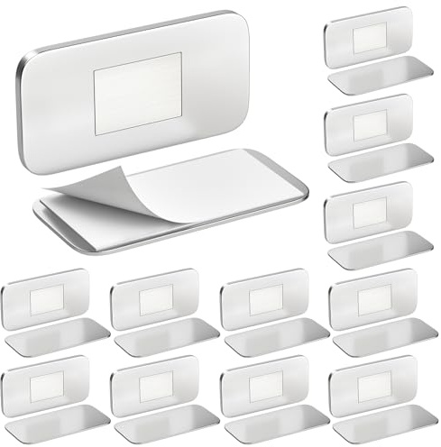 Jiayi Ultra-Thin Cabinet Door Magnets 12 Pack Adhesive Quiet Magnetic Door Catch for Kitchen Cupboard Drill-Free Magnet Latch Drawer Closure Small Wardrobe Sliding Door Magnetic Catches