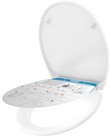YEAUPE PRO Toilettendeckel mit Absenkautomatik Oval, WC Sitz Duroplast, Weiß | Klodeckel, Klobrille, Toilettensitz Quick-Release, Einfachen Reinigung & Montage, Toilet Seat bis 150 kg belastbar