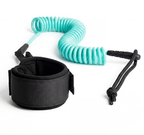10 ft Surfboard Leash, Adjustable Board Ankle Strap Cuff Cord Surf Leash