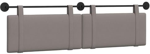 vidaXL Hängendes Kopfteil Taupe Stoff, Schlafzimmer Deko, moderner rechteckiger Wand-Headboard, kompakt, stilvolle Bettwäsche für Luxus-Schlafbereich