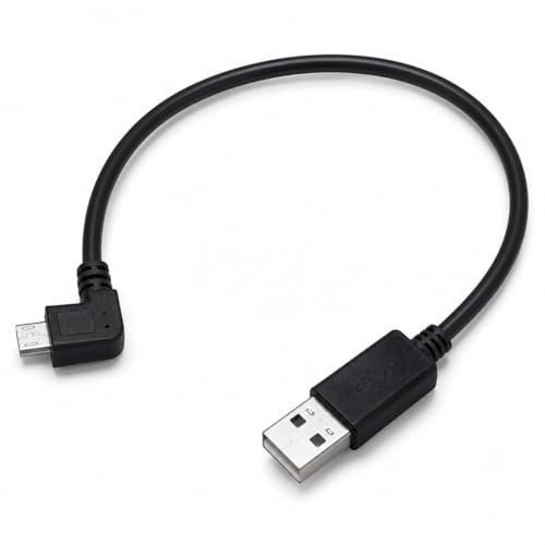 DRUT USB to Mini USB Cable, 90° Right Angle, 0.3m | Data Sync & Charging Lead, Dash Cam, Car GPS, DVR, Digital Camera, PS3 Controller, MP3 Player & More