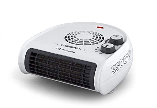 Orbegozo FH 5030 - Calefactor, termostato regulable, 2 niveles de potencia, función ventilador aire frío, calor instantáneo, indicador luminoso, asa de transporte, 2500 W, Blanco