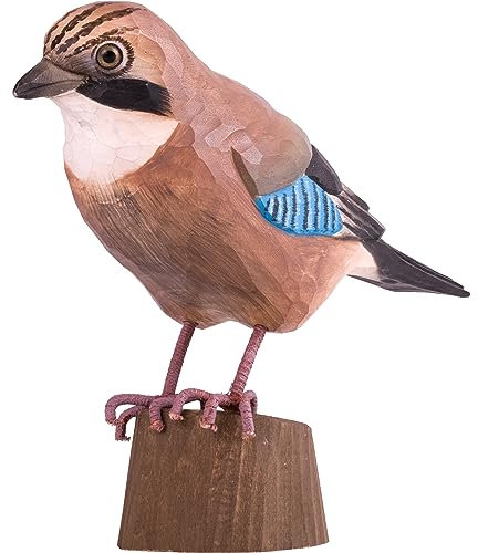 WILDLIFEGARDEN Wildlife Garden WG4463 DecoBird Eichelhäher - Handgeschnitzter Dekorative Vogel aus Holz - Große Europäische Vögel